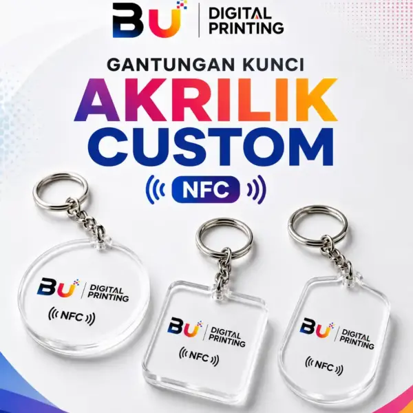 Gantungan kunci NFC akrilik custom