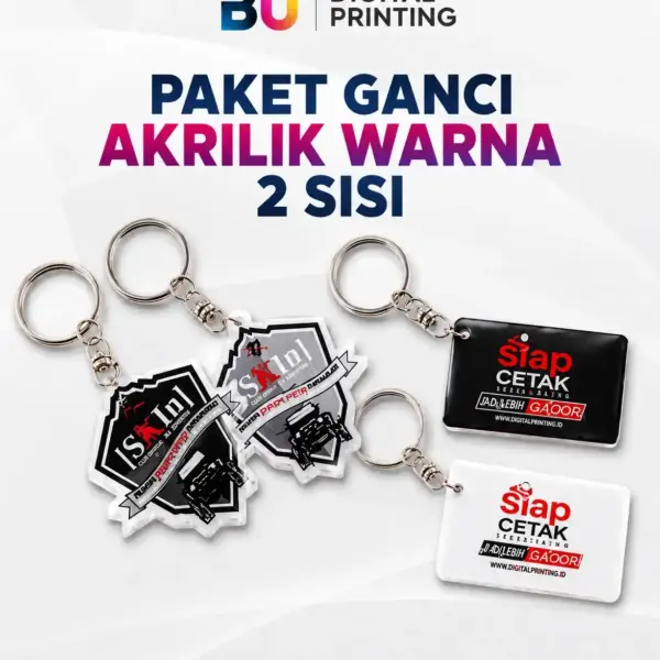 Gantungan kunci akrilik custom 2 sisi