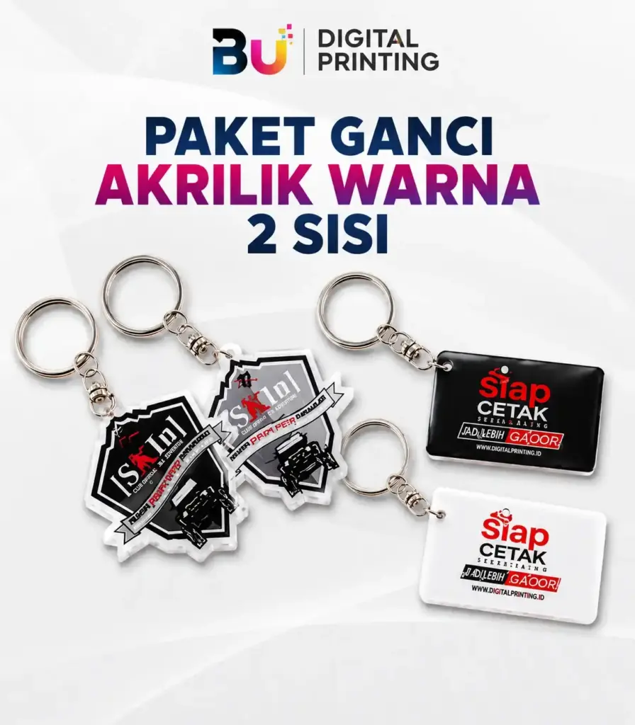 Gantungan kunci akrilik custom 2 sisi