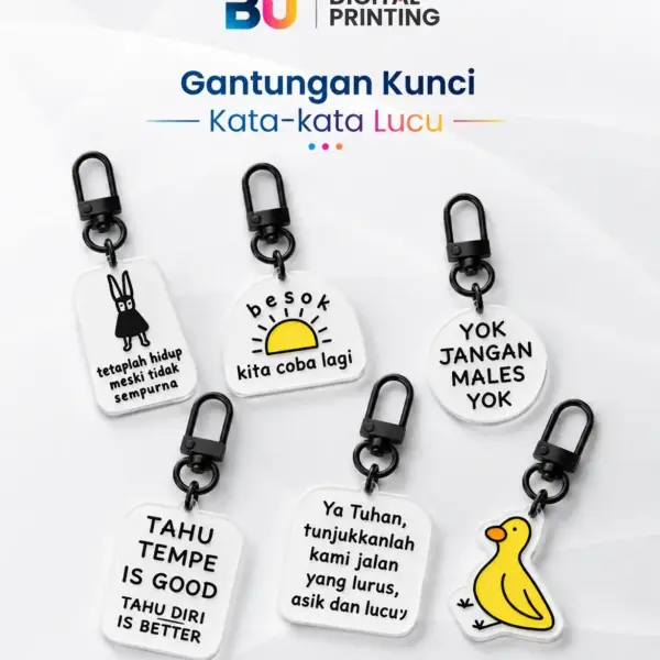 Gantungan kunci custom kata kata lucu