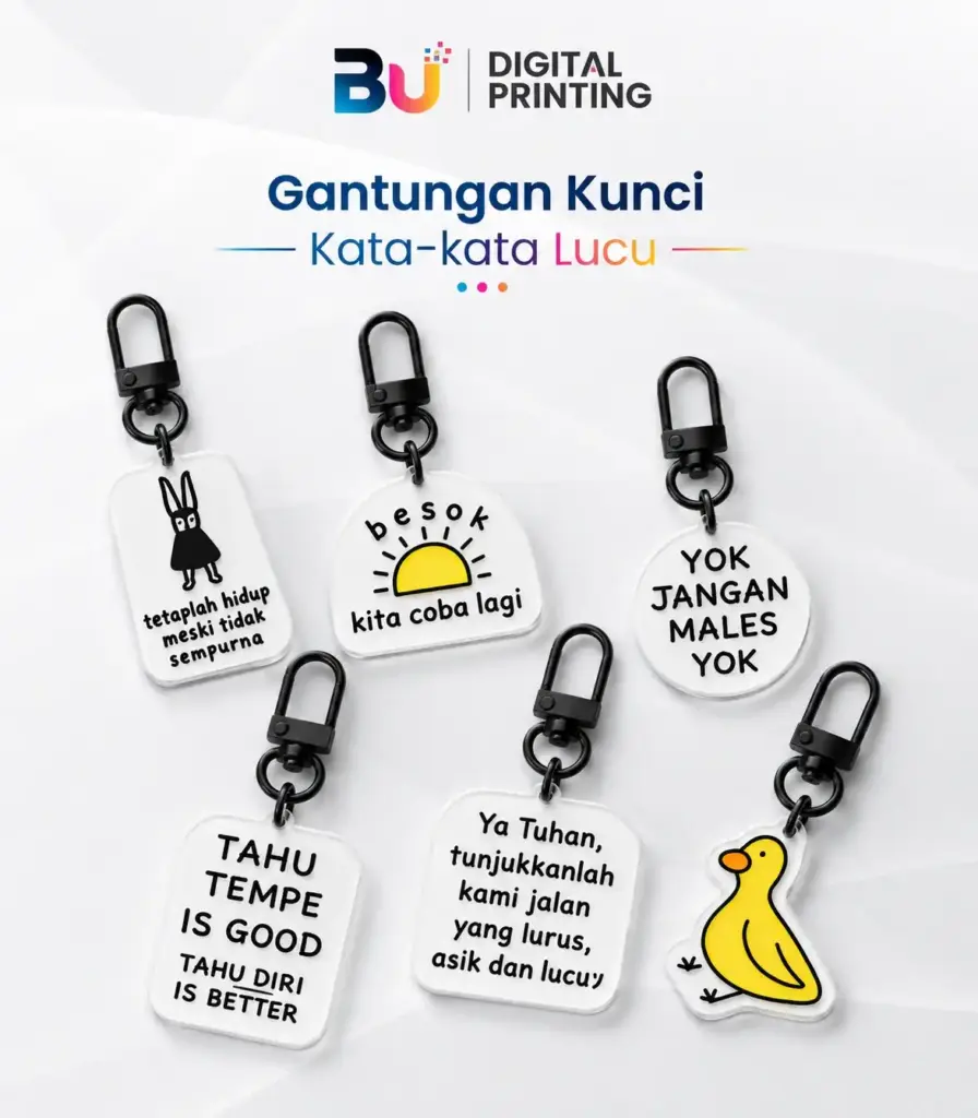 Gantungan kunci custom kata kata lucu
