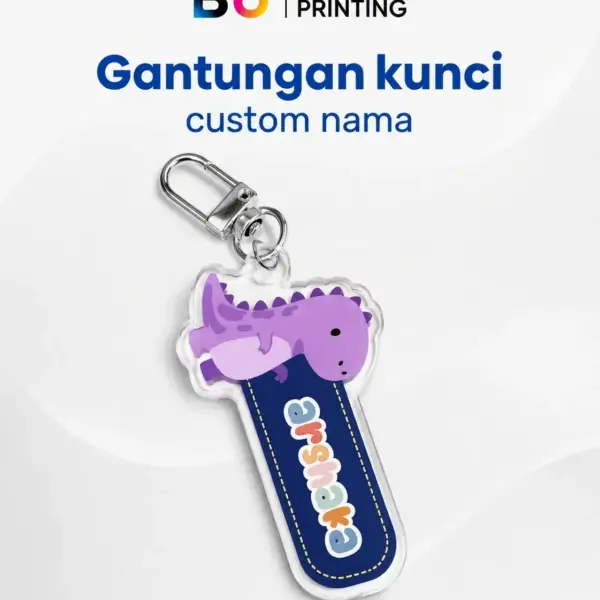 Gantungan kunci custom nama akrilik