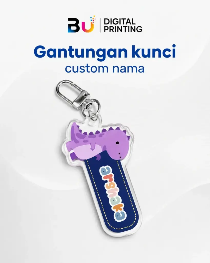 Gantungan kunci custom nama akrilik